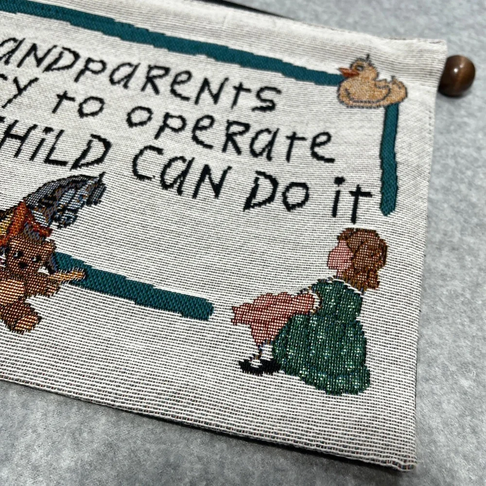 Grandparents Easy to Operate Tapestry Style Wall Hanging‎ Dowel Ribbon
